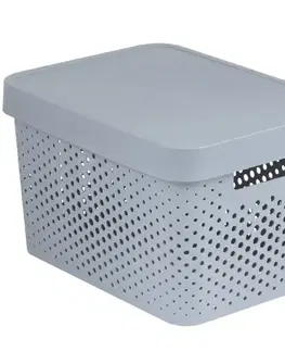 Vybavenie a dekorácie bytu Úložný box s vekom 17 l Infinity 229168 svetlosivý