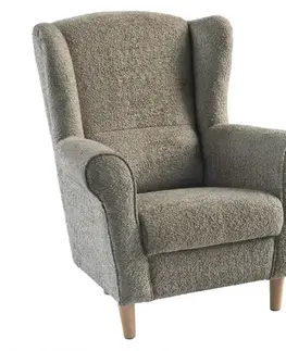 Kreslá KONDELA Charlot kreslo (ušiak) sivobéžová taupe / buk