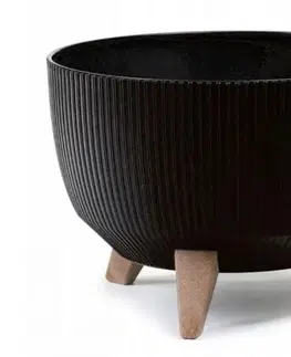Kvetináče a truhlíky Kinekus Kvetináč plastový, priemer 400mm, ROMA JUMPER čierny