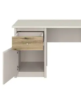 Písacie a pracovné stoly KONDELA Karos 1D1S/120 pc stolík kašmír / dub evoke