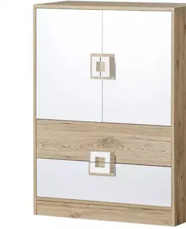 Komody do spálne Komoda Nico 80 biela/svetlý dub nr-9