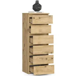Komody a skrinky Vysoká komoda CLASS40, dub Artisan