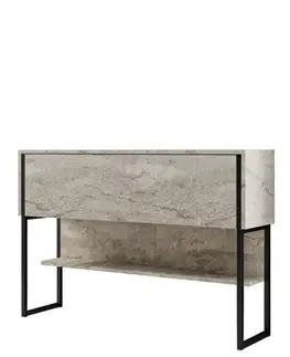 Komody Komoda Luxe - Travertine, Black
