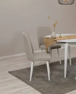 Jedálenské sety Jedálenský set s rozkladacím stolom a stoličkami (5 kusov) Vina 1005 5 - White, Cream