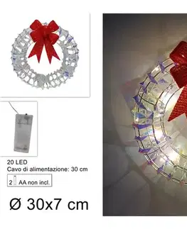 Vianočné dekorácie MAKRO - Veniec 58x66cm LED mašľa