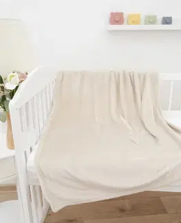 Deky MKLozkoviny.sk Detská deka do postieľky mikroplyš Exclusive 80 × 100 cm – Laura prírodná