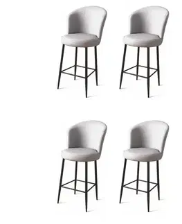Barové stoličky Bar Stool Set (4 Pieces) Uras - Grey, Black