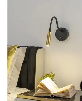 Svietidlá BRILAGI - LED Flexibilná nástenná lampa MAYA LED/3W/230V 4000K čierna/zlatá BRI080
