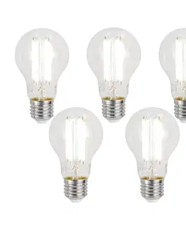 LED osvetlenie Sada 5 inteligentných stmievateľných LED žiaroviek E27 A60 číra 7W 806 lm 2700-6500K Zigbee