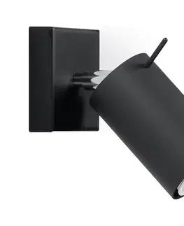 Svietidlá  SL.0091 - Nástenné bodové svietidlo RING 1xGU10/10W/230V čierna SL.0091