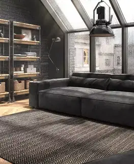 Veľké pohovky DELIFE Veľká pohovka Sirpio XL 270x130 cm mikrovlákno čierna s taburetom