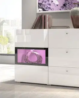 Komody a skrinky BARLY 26 2-dverová komoda biela/biely lesk