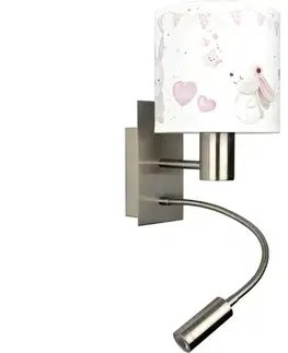 Svietidlá BRILAGI - LED flexibilná lampa BOBO 1xE27/25W/230V + LED/3W matný chróm/krémová/zajačiky BG1556+BG5589