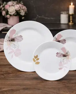 Súpravy riadu Arôme Home 18-dielna jedálenská súprava Kosatec, extra biela