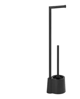 Svietidlá WENKO 23804100 - WC kefa AVOLA 13x70 cm nerez/čierna 23804100