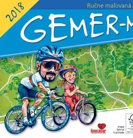 Voda, lyže, cyklo Gemer - Malohont - Ručne maľovaná cyklomapa