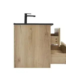 Kúpeľňový nábytok Kúpeľňová skrinka 2 zásuvková s umývadlom SAT B-Way 59x50x45 cm dub mat BWAY260OAKU4B2B BWAY260OAKU4B2B