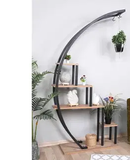 Stojany na kvetiny  Stojan na kvetiny GARDEN 180x85 cm hnedá/čierna 835PUQ5015