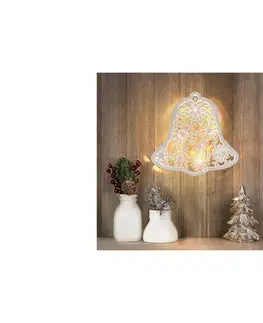 Vianočné dekorácie  1V296 - LED vianočná dekorácia 9xLED/2xAA, teplá biela, zvonček 1V296