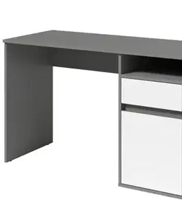 Moderné kancelárske stoly Písací stôl Billa 1d1sz 60 Nfsc B Grafit/Biela