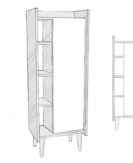 Šatňové skrine Viacúčelová skrinka Lagomood Ruby - Walnut, Anthracite