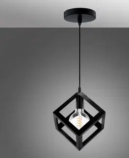 Moderné lampy do obývačky Luster KOSTKA BLACK LW1