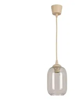 Svietidlá BRILAGI - LED luster na lanku R GLASS 1xE27/60W/230V priemer 14 cm béžová/dýmovo sivá NSTK7757+TK8619A