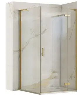 Sprchovacie kúty REA/S - Sprchová kabína Hugo 100x90 Gold Brush Dvere: 100 Stena: 90 KPL-K8416