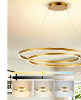 Svietidlá BRILAGI-LED Stmievateľný luster na lanku TWISTER LED/105W/230V 3000-6000K zlatá+DO BRI1195