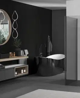 Sprchové dvere MEXEN/S - Kyoto Sprchová zástena WALK-IN 125 x 80 x 40, transparent, grafit kartáčovaná 800-125-080-221-66-00-040