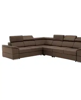 Sedacie súpravy KONDELA Segoria Lux L/P rohová sedačka s rozkladom sivohnedá (taupe)