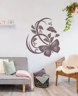Šablóny na maľovanie Šablóna na stenu - Ornament s motýlikom
