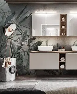 Skrinky do kúpeľne ArtCom Zrkadlová skrinka SANTA FE Taupe 84-80 | 80 cm