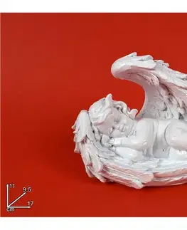 Sošky, figurky - anjeli MAKRO - Anjel v krídle 11cm