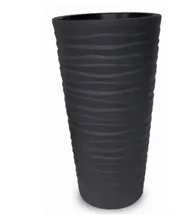 Záhrada Kvetináč BORA HIGH 30x66H antracit + vložka