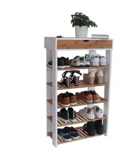 Botníky KONDELA Nuget Typ 2 botník biela / prírodná