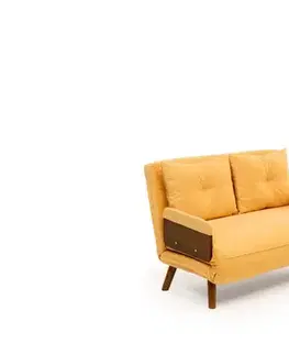 Pohovky a gauče Dvojmiestna rozkladacia pohovka Cosmo 2-Seater - Mustard
