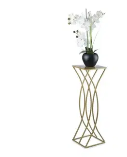 Stojany na kvetiny HowHomely Stojan na kvety Twist 75 x 23 x 23 cm zlatý