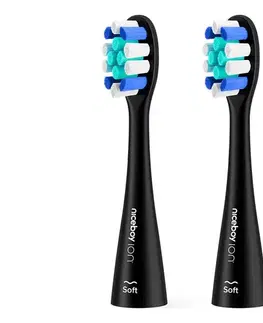 Predlžovacie káble Niceboy - SADA 2x Náhradná hlavica Lite Soft pre kefku ION  čierna -lite-soft-black