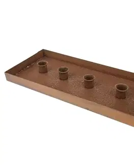 Vianočné dekorácie Kovový stojan na sviečky Rustik, 33 x 2,5 x 15 cm, 33 cm