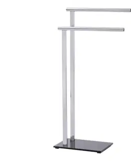 Svietidlá WENKO 22090100 - Stojan na uteráky LAVA 42x81 cm nerez/strieborná/čierna 22090100