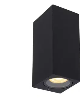 Svietidlá Lucide 69800/02/30 - Vonkajšie nástenné svietidlo ZARO 2xGU10/35W/230V IP44 čierna 69800/02/30