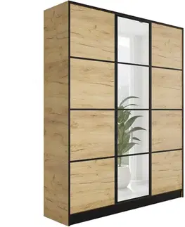 Šatníkové skrine Skriňa Eden 3d 157 Dub Craft Zlatý 2