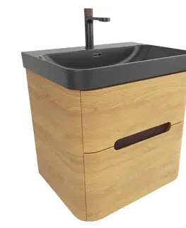 Kúpeľňový nábytok Kúpeľňová skrinka s umývadlom SAT Fusion 57,5x53x45 cm dub medový mat SATFUSION260DMBKMB SATFUSION260DMBKMB