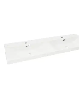 Umývadlá Nábytkové dvojumývadlo SAT B-Way 121x46 cm biela matná dva otvory pre batériu SATBW212046WM SATBW212046WM