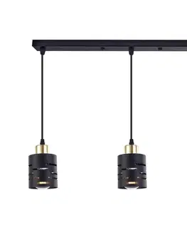 Svietidlá  Luster na lanku ELEN 3xE27/35W/230V čierna/zlatá ELEN PENDANT LIGHT 50CM BLACK