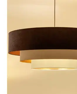 Svietidlá BRILAGI - Závesný luster na lanku LUNETA 3xE27/60W/230V priemer 80 cm hnedá/béžová/krémová 8590828052241