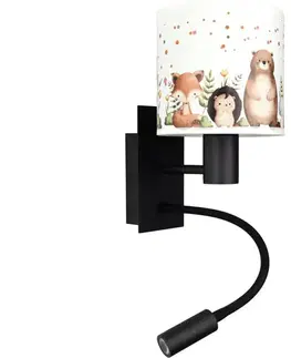 Svietidlá BRILAGI - LED flexibilná lampa BOBO 1xE27/25W/230V + LED/3W čierna/biela/zvieratká BG1558+BG5587