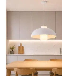 Svietidlá Globo 15755W - Závesný luster na lanku LOWE 1xE27/60W/230V biela 15755W