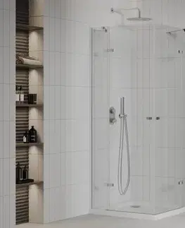 Vane MEXEN/S - Roma Duo sprchovací kút 90x90, transparent, chróm + vanička so sifónom 854-090-090-01-02-4010